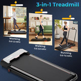 Costway 3-in-1 Folding Treadmill & Modern Accent Chair Home Fitness Relaxation Set 45044279 New