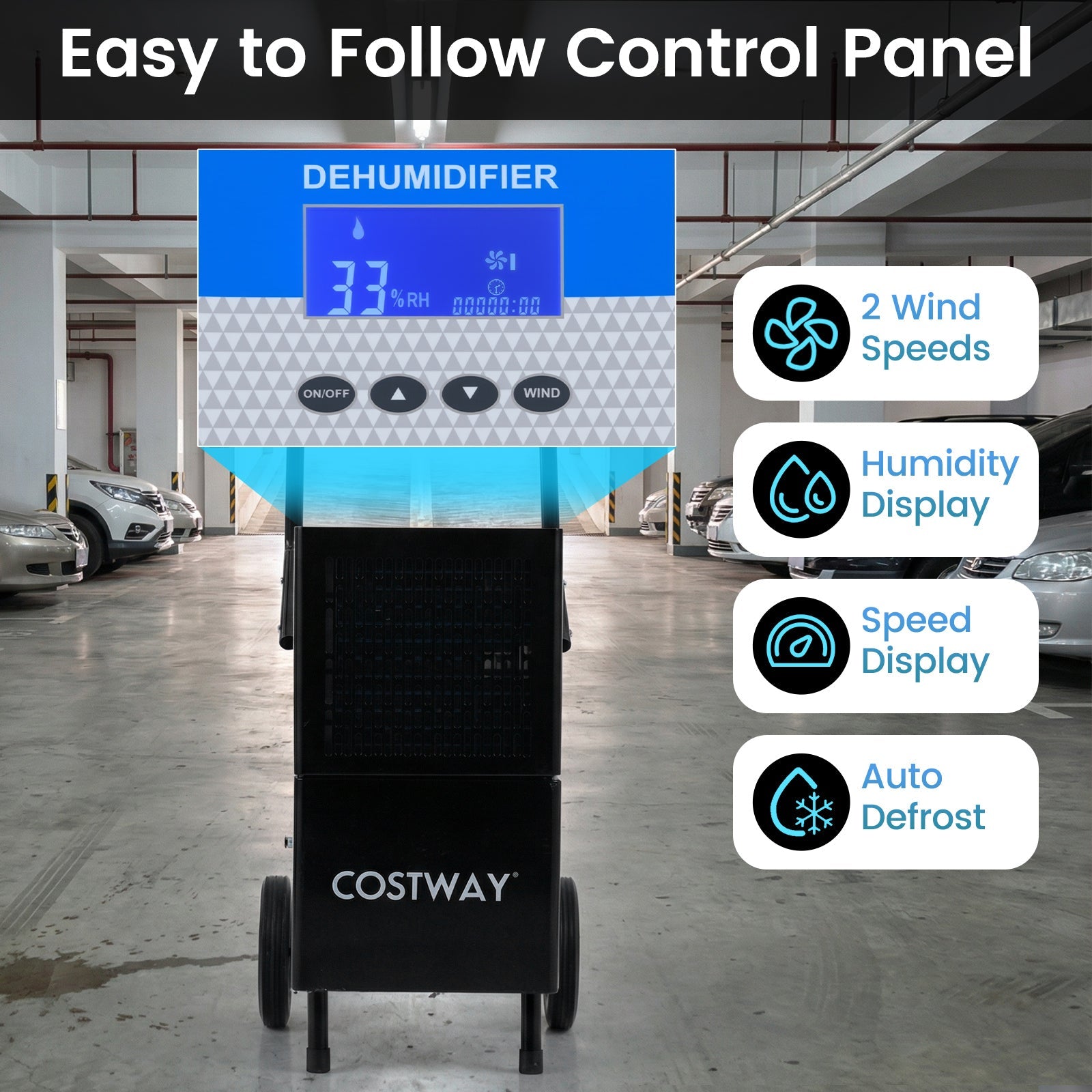 Costway 189 Pint Commercial Dehumidifier Built-in Water Pump 72124330 New