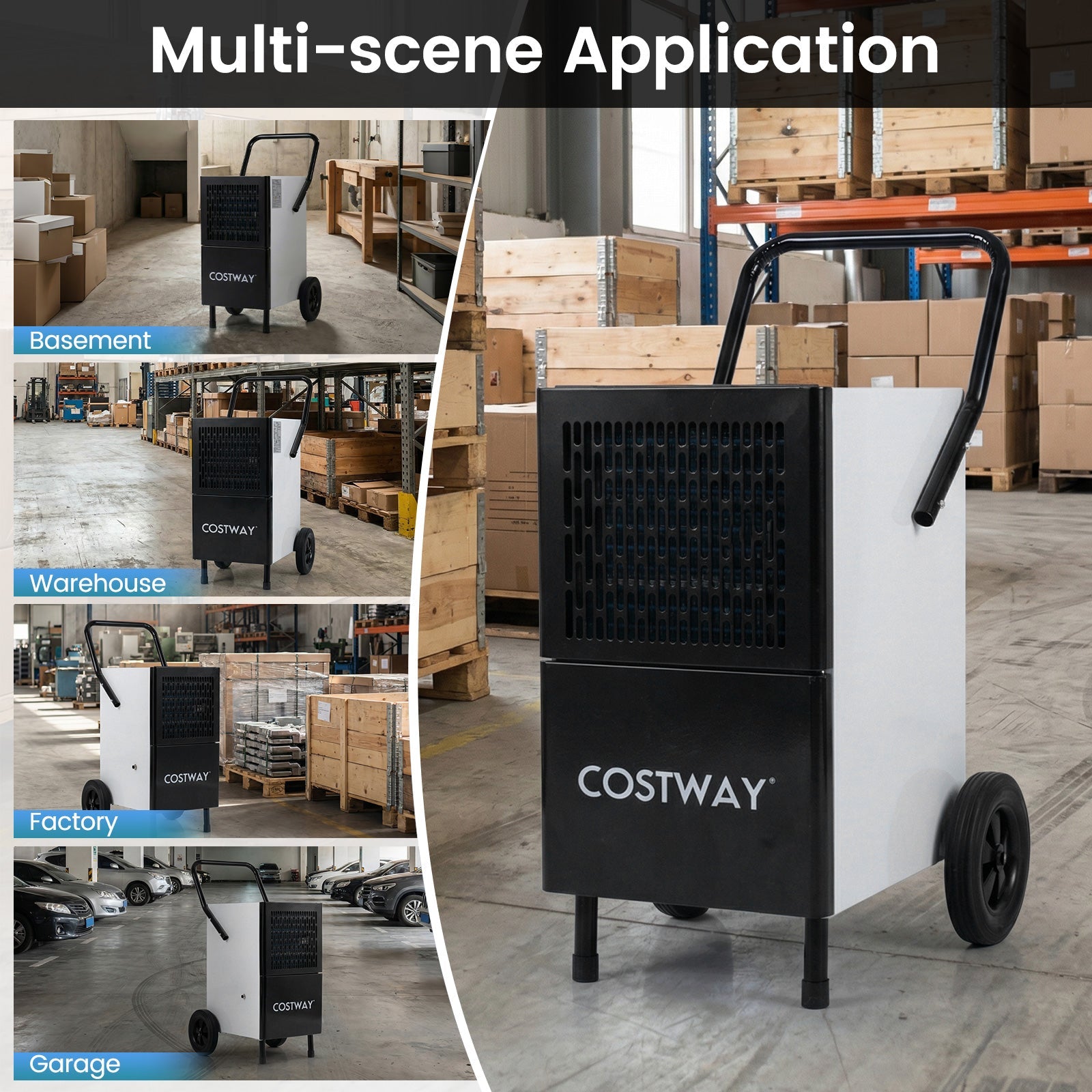 Costway 189 Pint Commercial Dehumidifier Built-in Water Pump 72124330 New