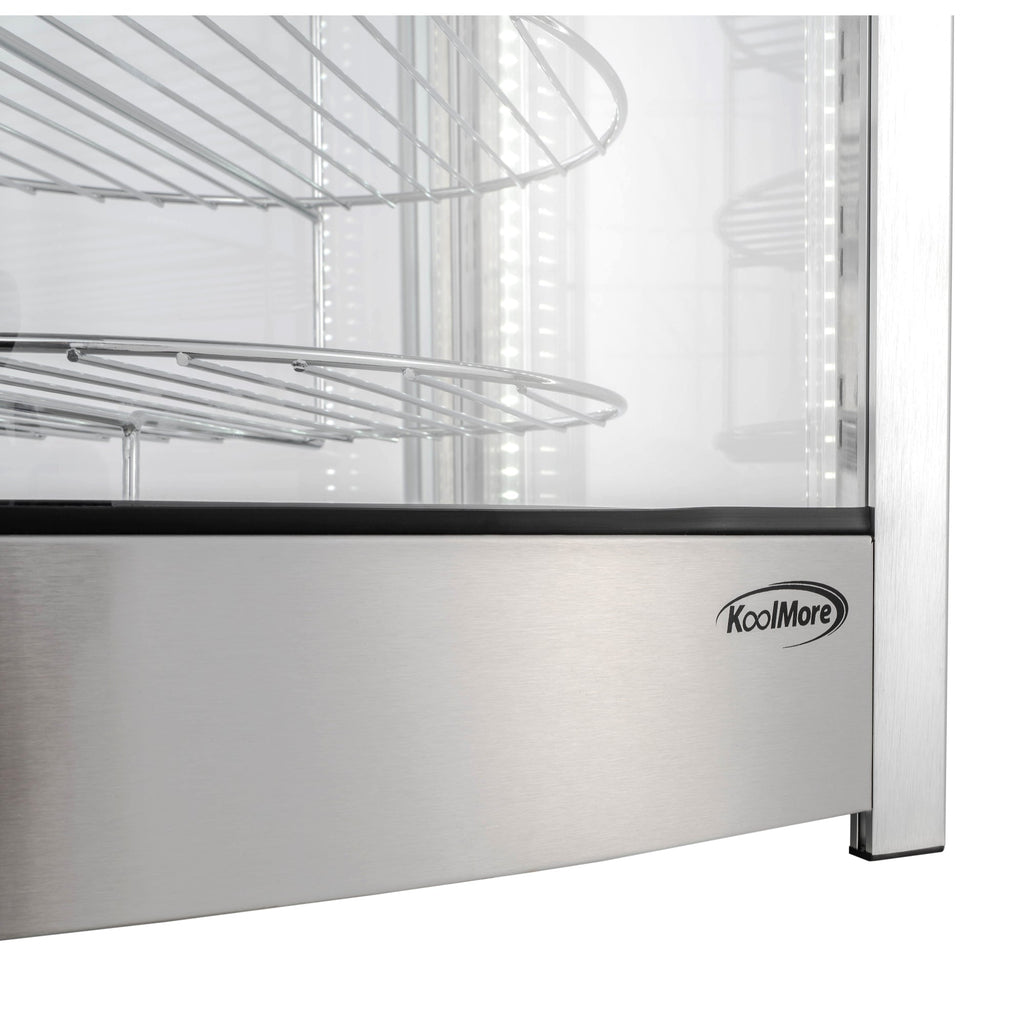 18 in. Commercial Pizza Display Warmer for 12 in. Pies with 4 Rotating Racks in Stainless-Steel