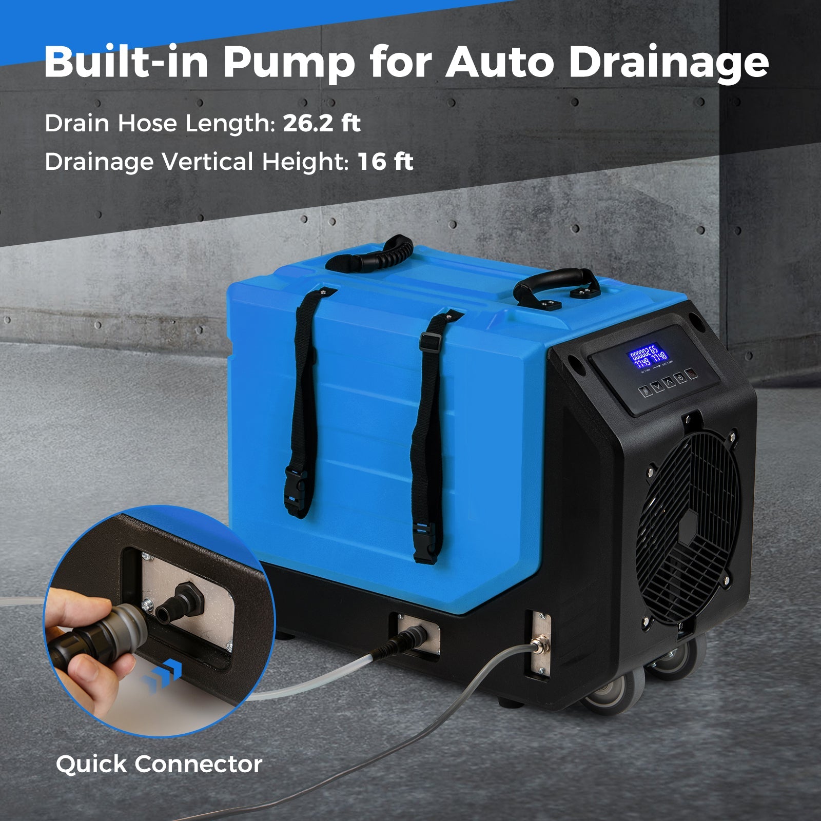 Costway 190 PPD Commercial Dehumidifier w/ Pump 2 Wheels 37891426 New