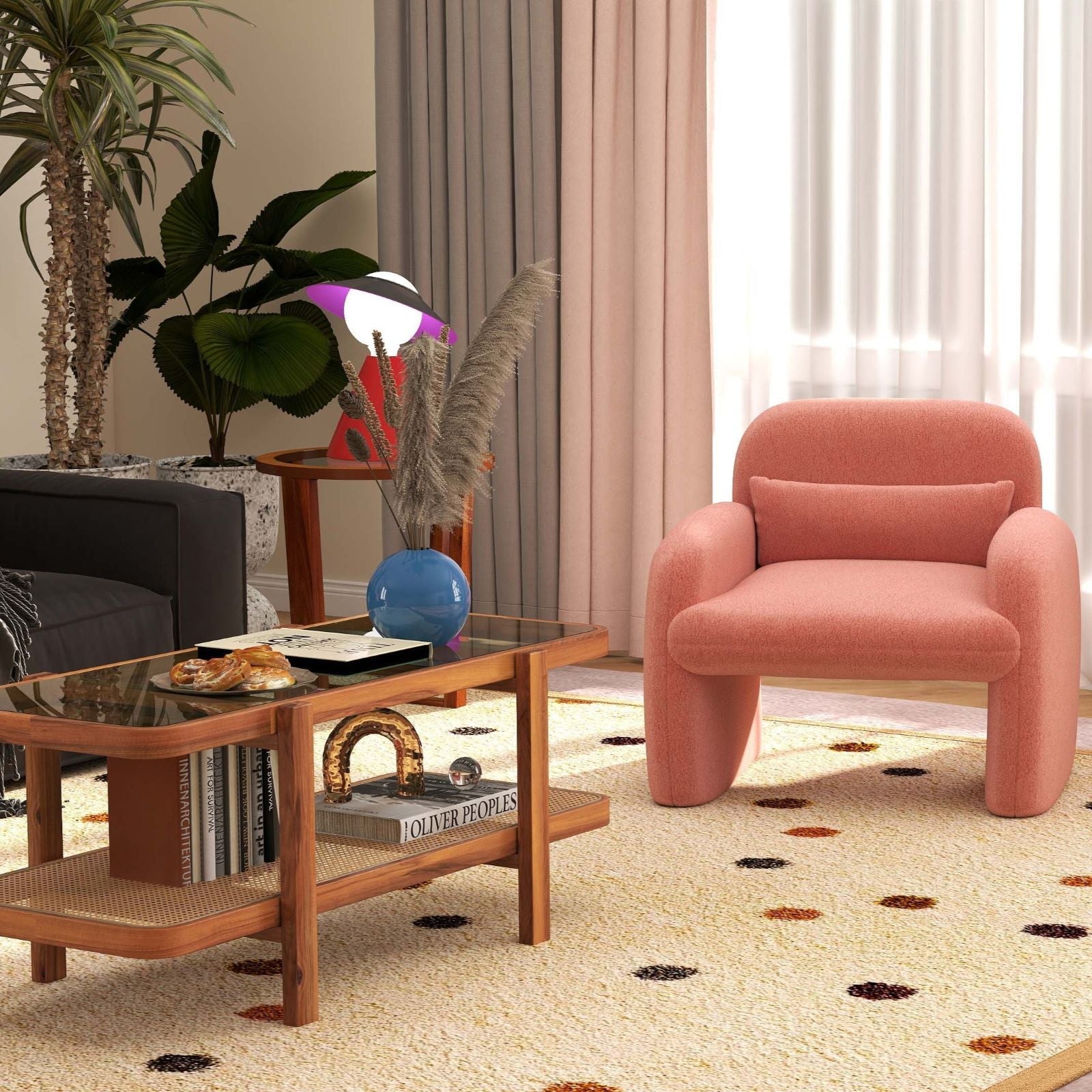 Costway Modern Living Room Furniture Set Bookcase Coffee Table End Table Accent Chair 22408756 New