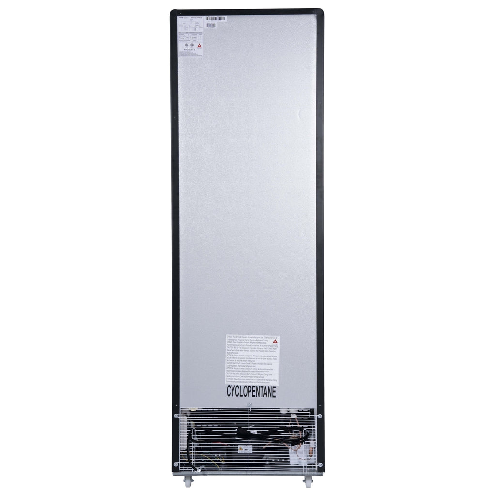 23 in. One Glass Door Commercial Display Merchandiser Refrigerator Cooler in Black, ETL Listed, 10 cu. ft.