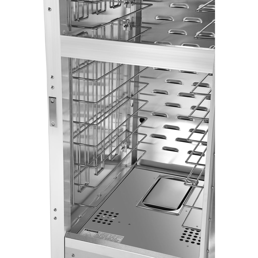 33 in. Commercial Insulated Heated Holding/Proofing  Cabinet with Wire Racks and Solid Dutch Doors in Silver