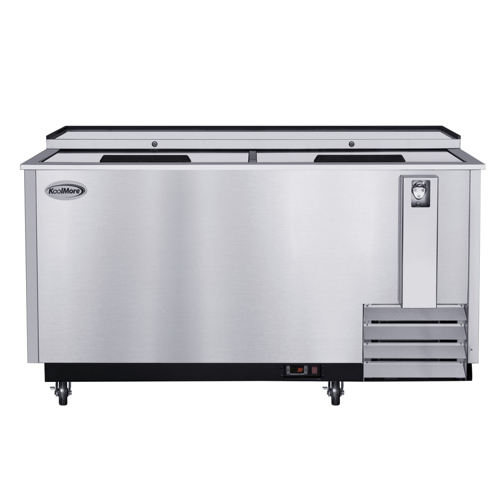 65 in. Commercial Bottle Cooler in Stainless-Steel with Built-In Opener, ETL Listed, 19 cu. ft.