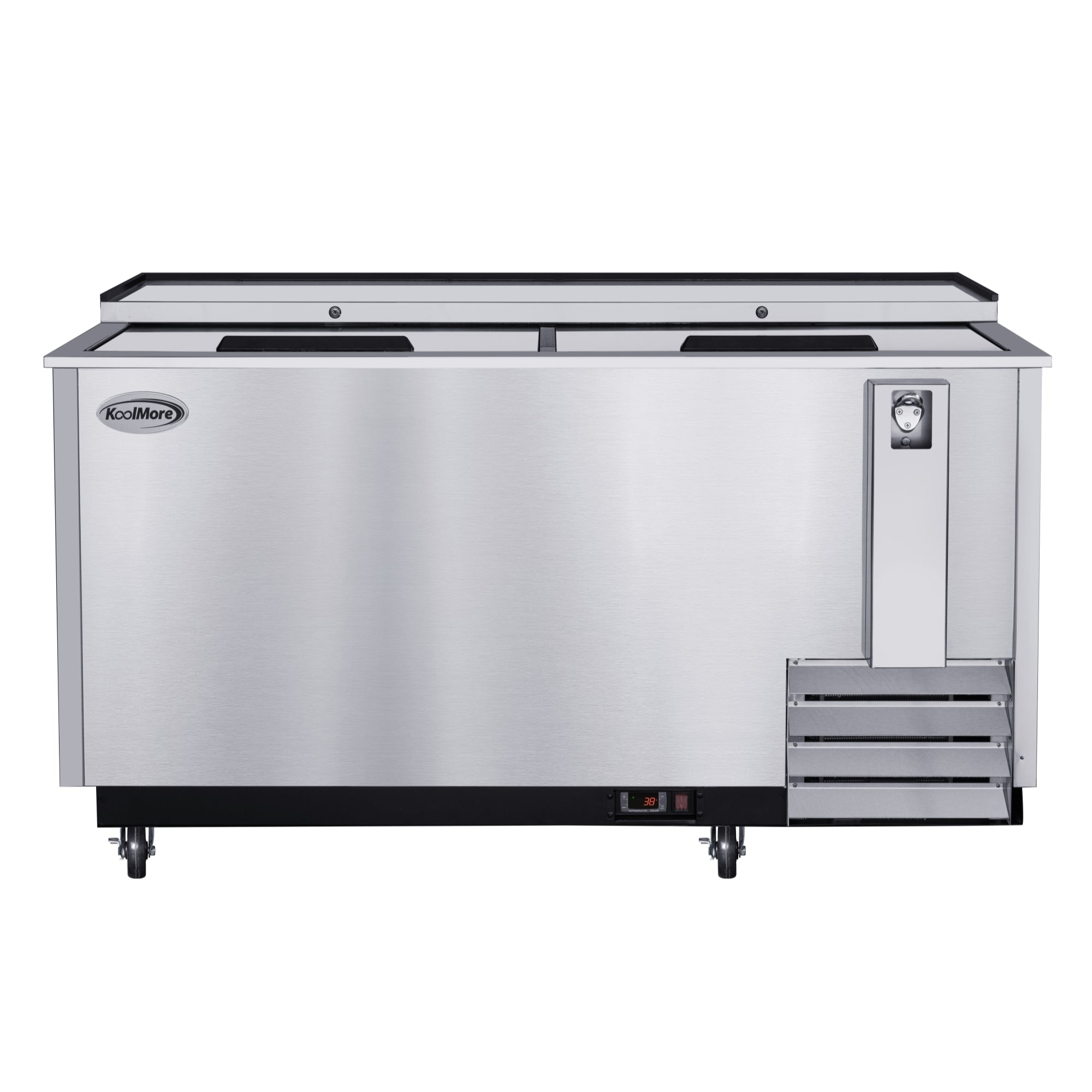65 in. Commercial Bottle Cooler in Stainless-Steel with Built-In Opener, ETL Listed, 19 cu. ft.