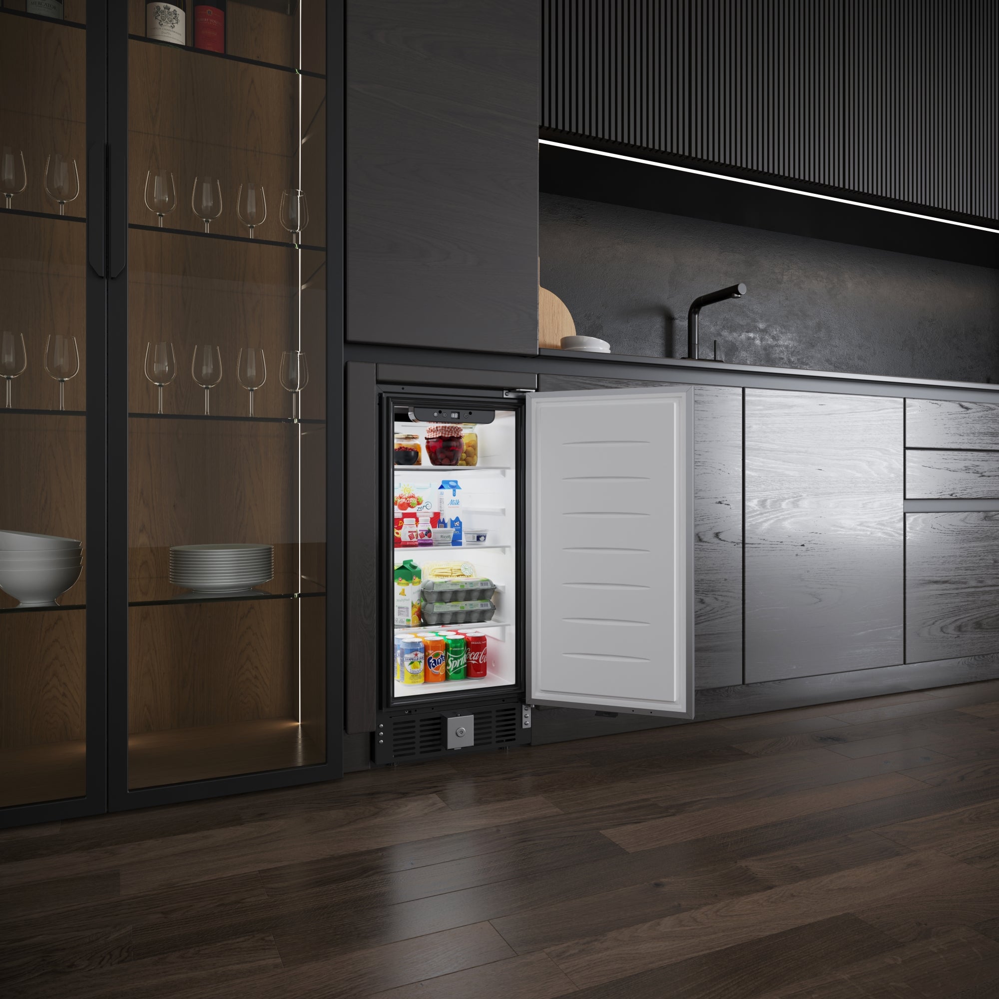 15 in. Small Stainless Steel Built-In Refrigerator and Beverage Cooler, 3 cu. ft.