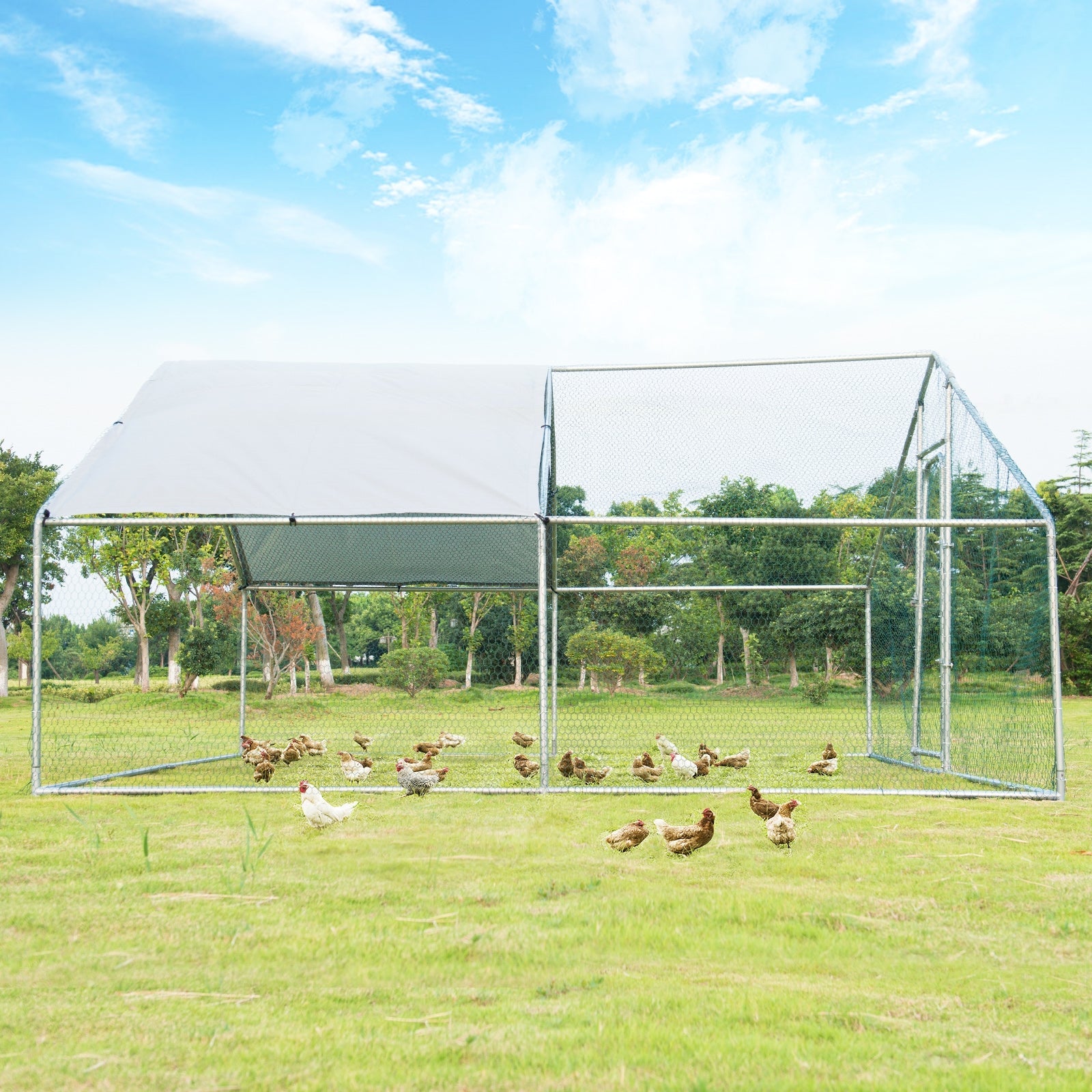 Costway 13' x 13' Walk-in Chicken Coop Waterproof Cover Outdoor Backyard Farm 61592834 New