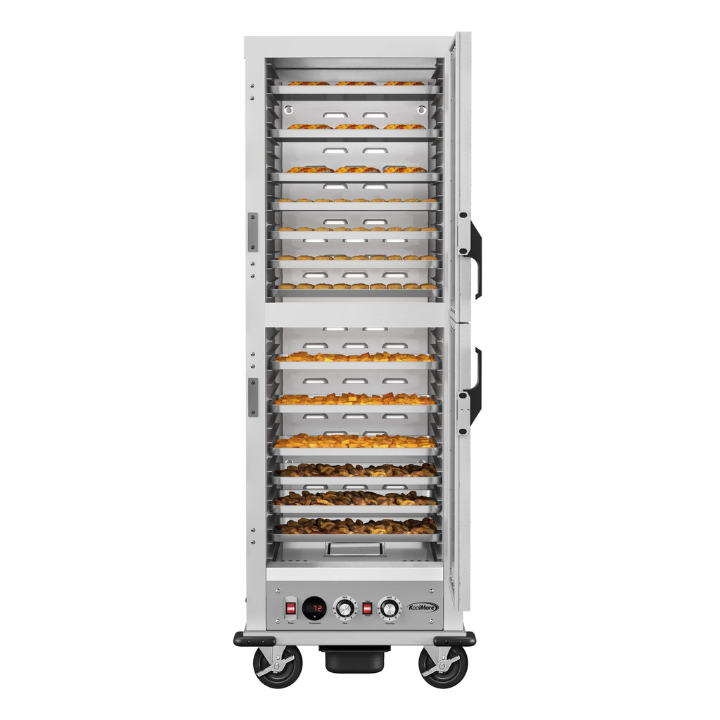 33 in. Commercial Insulated Heated Holding/Proofing  Cabinet with 36-Pan Capacity and Solid Dutch Doors in Silver