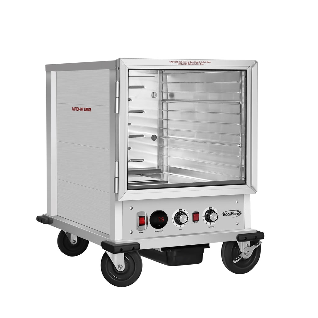 33 in. Commercial Non-Insulated Half Size Heated Holding/Proofing Cabinet with Glass Door and 12-Pan Capacity in Silver