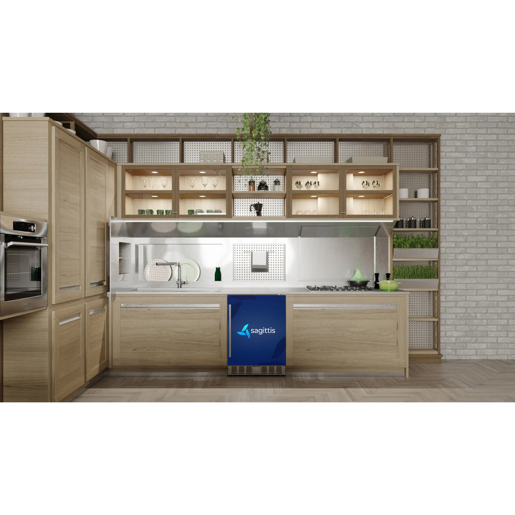 23.4 in. Stainless Steel, Solid-Door Built-In Refrigerator and Beverage Cooler, 5 Cu. ft. - Wrap