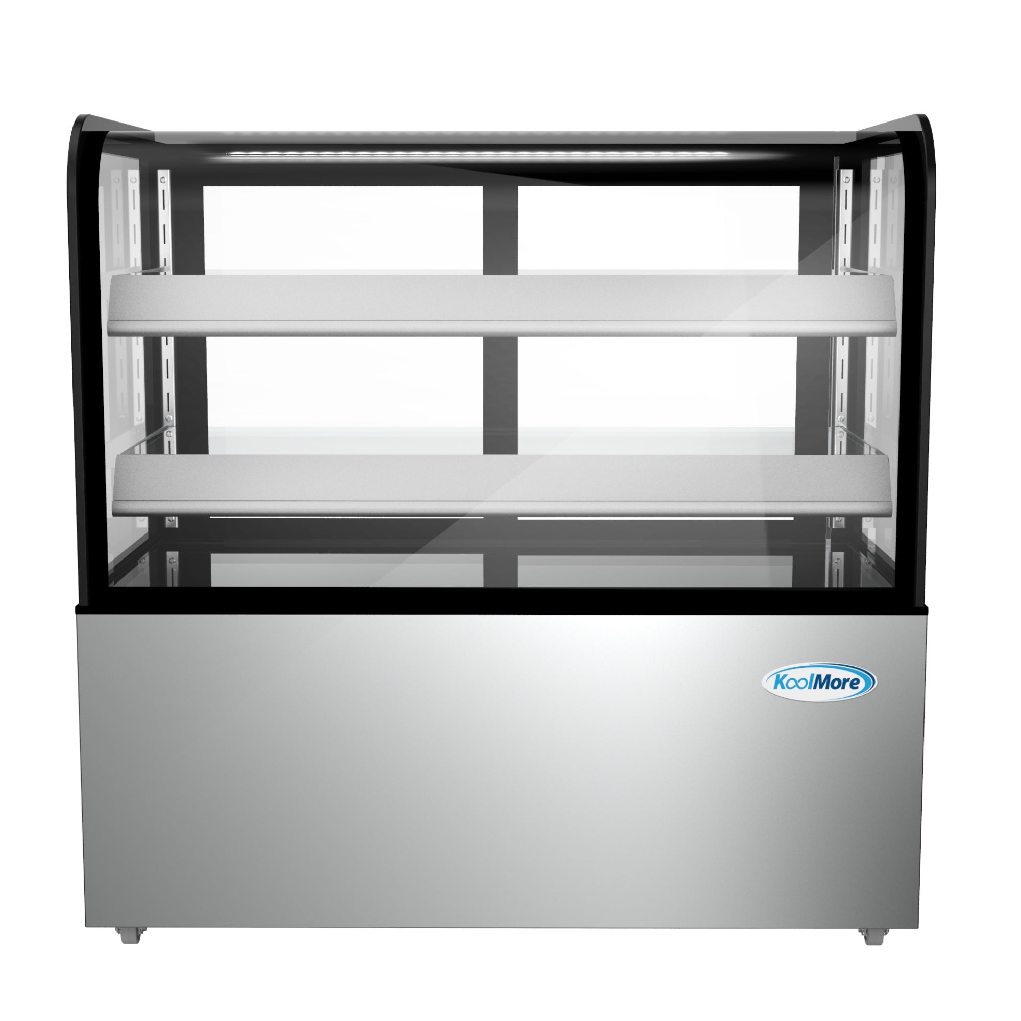 48 in. Refrigerated Bakery Display Case, Stainless Steel Frame, Curved Glass Front, 13 cu. ft.