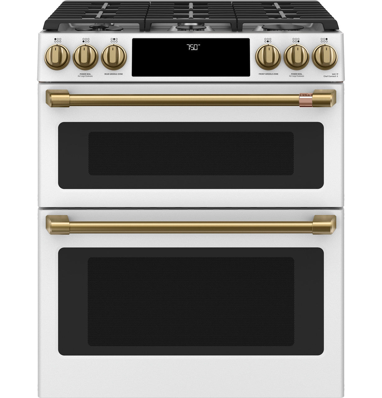 CAFÉ™ 30" Smart Slide-In, Front-Control, Gas Double-Oven Range with Convection