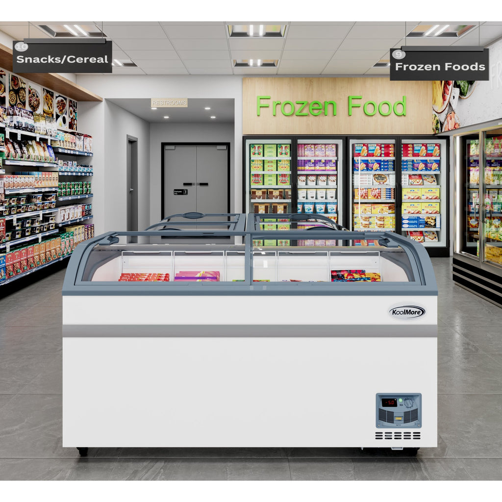 58 Inch Manual Defrost Island Chest Freezer in White, 14 cu. ft.