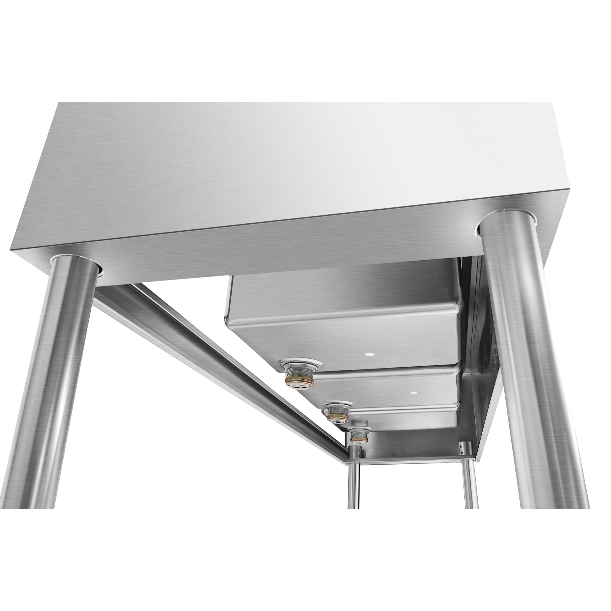 60 in. Three-Compartment Commercial Bar-Sink with 3 in. Backsplash, Dual Drainboards with Low Lead Faucet, NSF Certified in Stainless-Steel