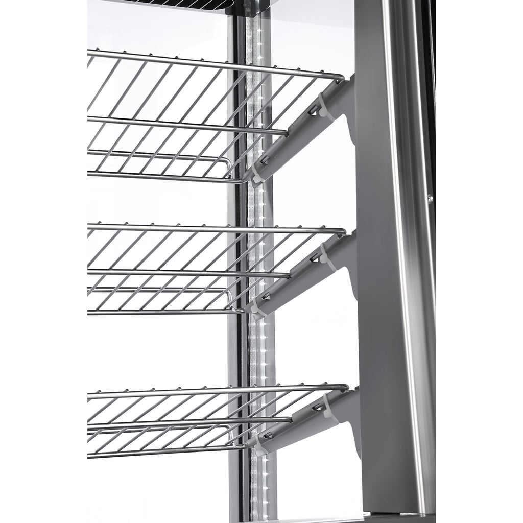 31 in. 4-Tier Commercial Countertop Display Refrigerator in Stainless-Steel