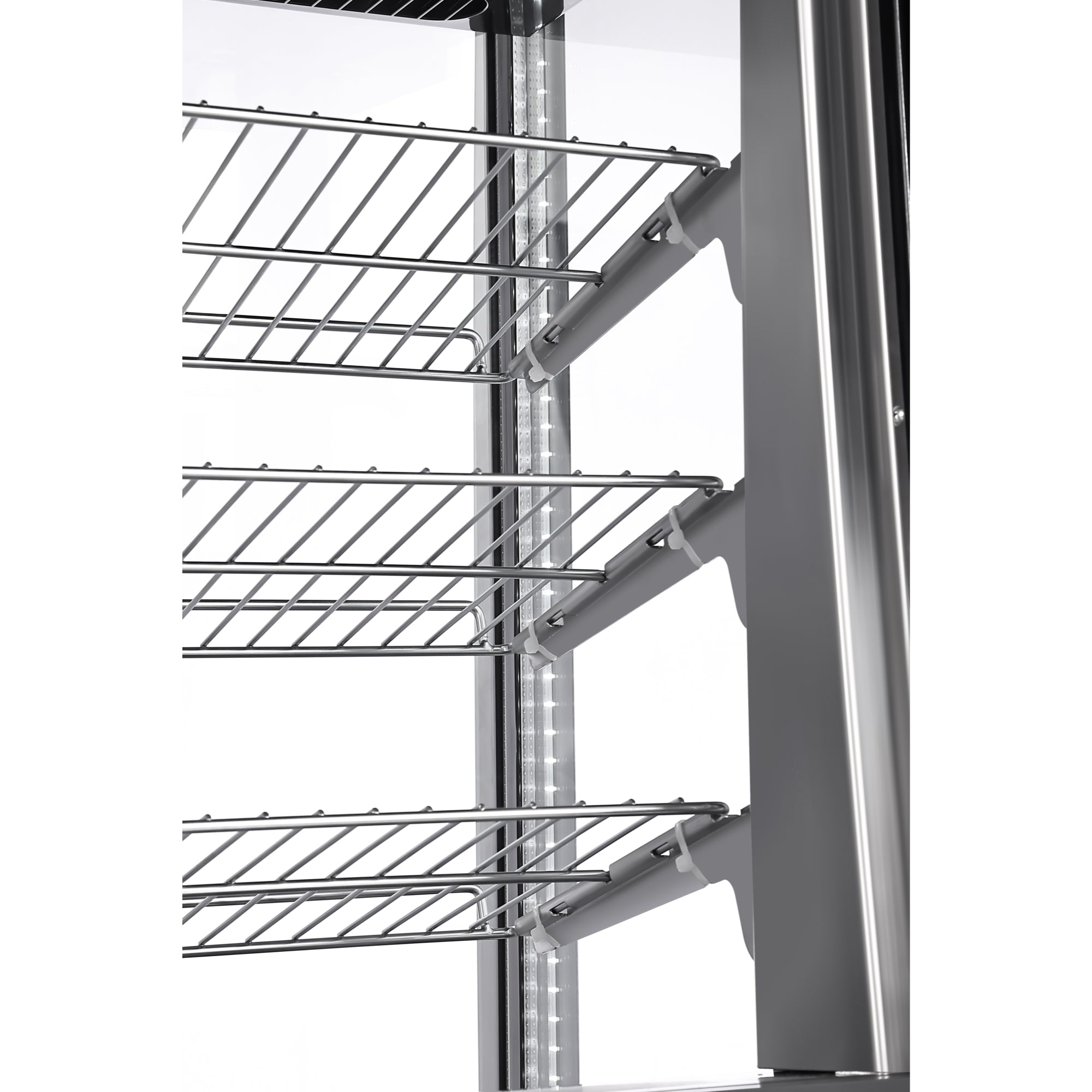 31 in. 4-Tier Commercial Countertop Display Refrigerator in Stainless-Steel