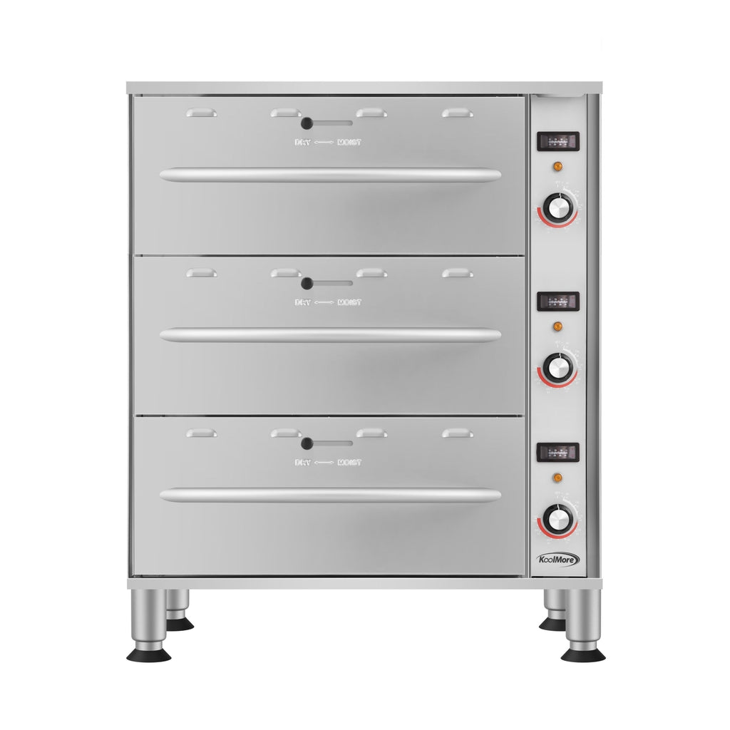 Three-Drawer Commercial Free Standing Warming Drawer in Stainless-Steel
