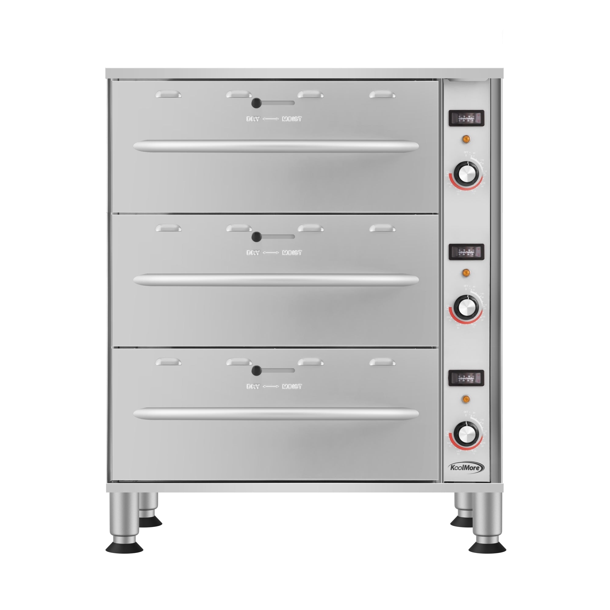 Three-Drawer Commercial Free Standing Warming Drawer in Stainless-Steel