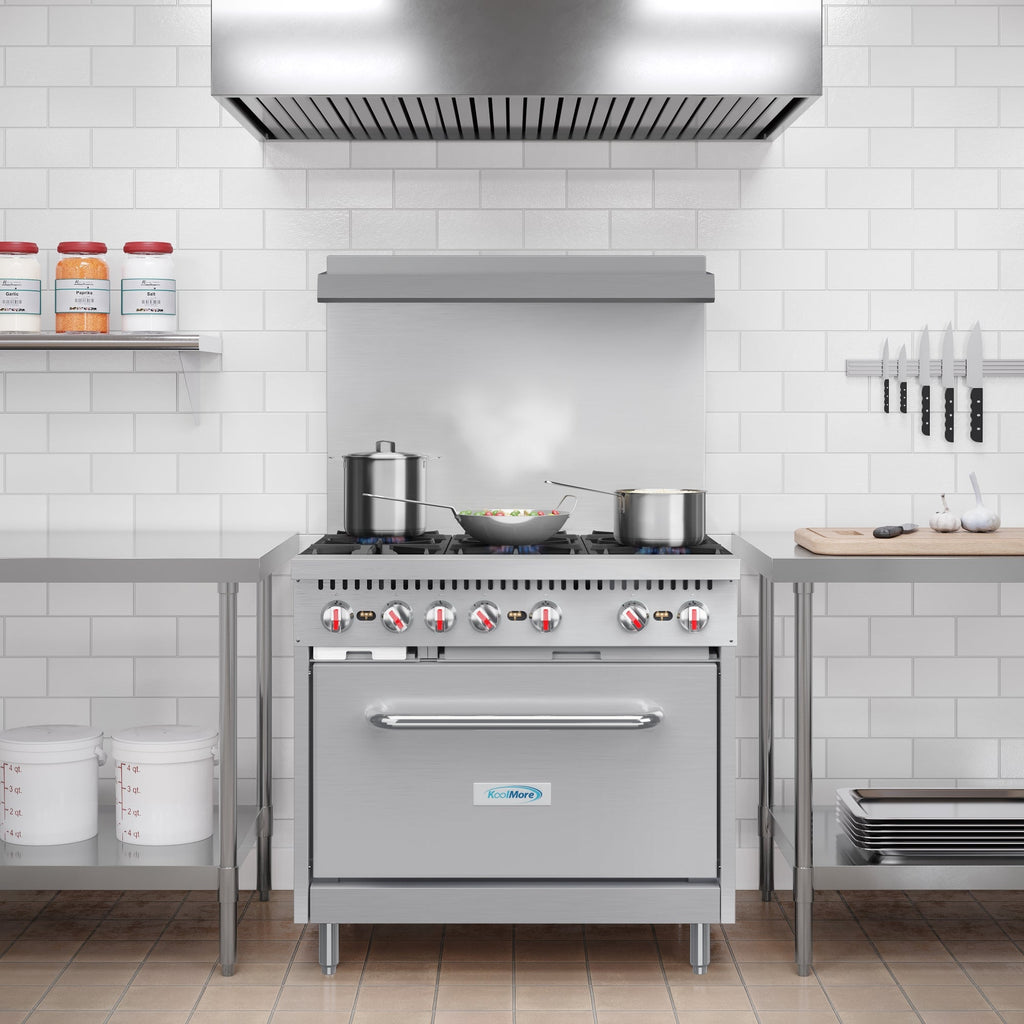 36 in. 6 Burner Commercial Liquid Propane Range in Stainless-Steel