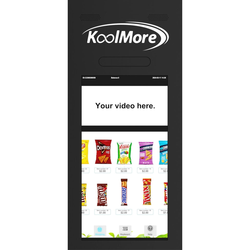 50 in. 60-Slot Snack Vending Machine with 22-inch Touch Screen, Credit Card Reader, Bill and Coin Acceptor in Black, Non-Refrigerated