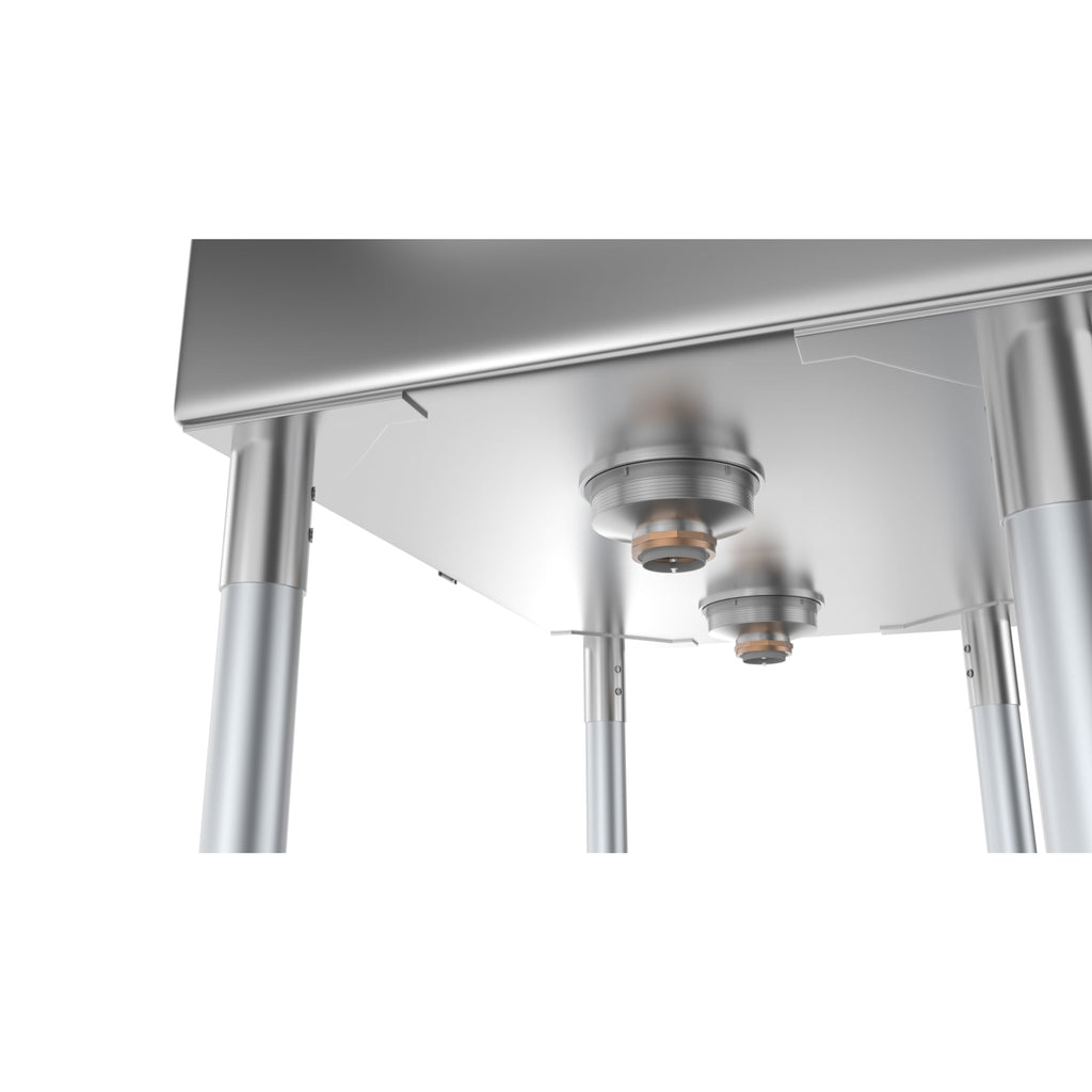 48 in. Two Compartment Stainless Steel Commercial Sink with 2 Drainboards, Bowl Size 12"x 16"x 10"
