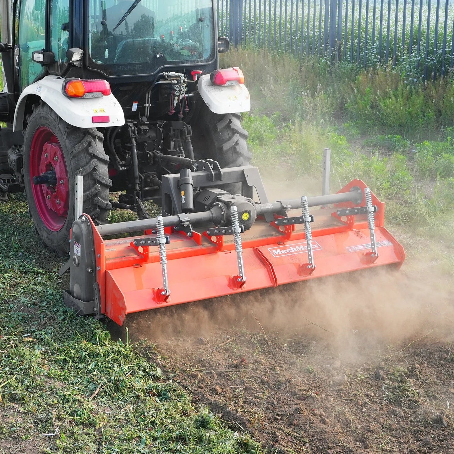 MechMaxx HRT90 Rotary Tiller 90" Heavy Duty 3 Point Hitch Cat.2 Gear Drive PTO Shaft Included Slip Clutch 50-90 HP New