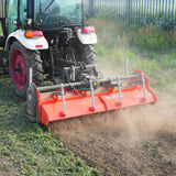 MechMaxx HRT90 Rotary Tiller 90" Heavy Duty 3 Point Hitch Cat.2 Gear Drive PTO Shaft Included Slip Clutch 50-90 HP New