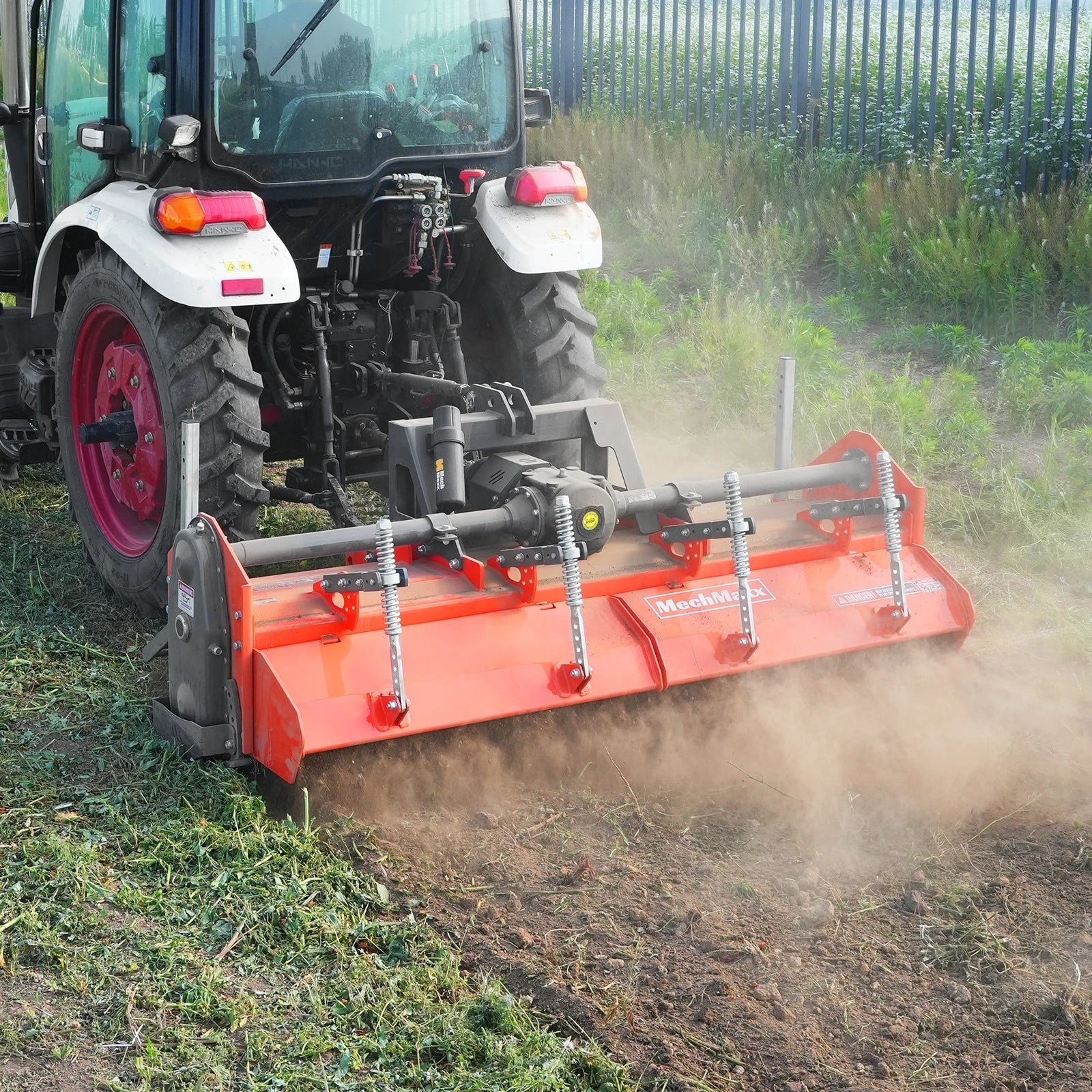 MechMaxx HRT90 Rotary Tiller 90" Heavy Duty 3 Point Hitch Cat.2 Gear Drive PTO Shaft Included Slip Clutch 50-90 HP New