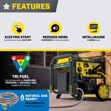 Champion 201520 7750W/10000W Generator Tri Fuel Gas Propane Natural Gas Low THD Inverter 50A CO Shield Electric Start New