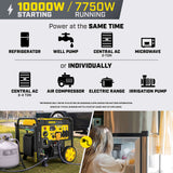 Champion 201520 7750W/10000W Generator Tri Fuel Gas Propane Natural Gas Low THD Inverter 50A CO Shield Electric Start New