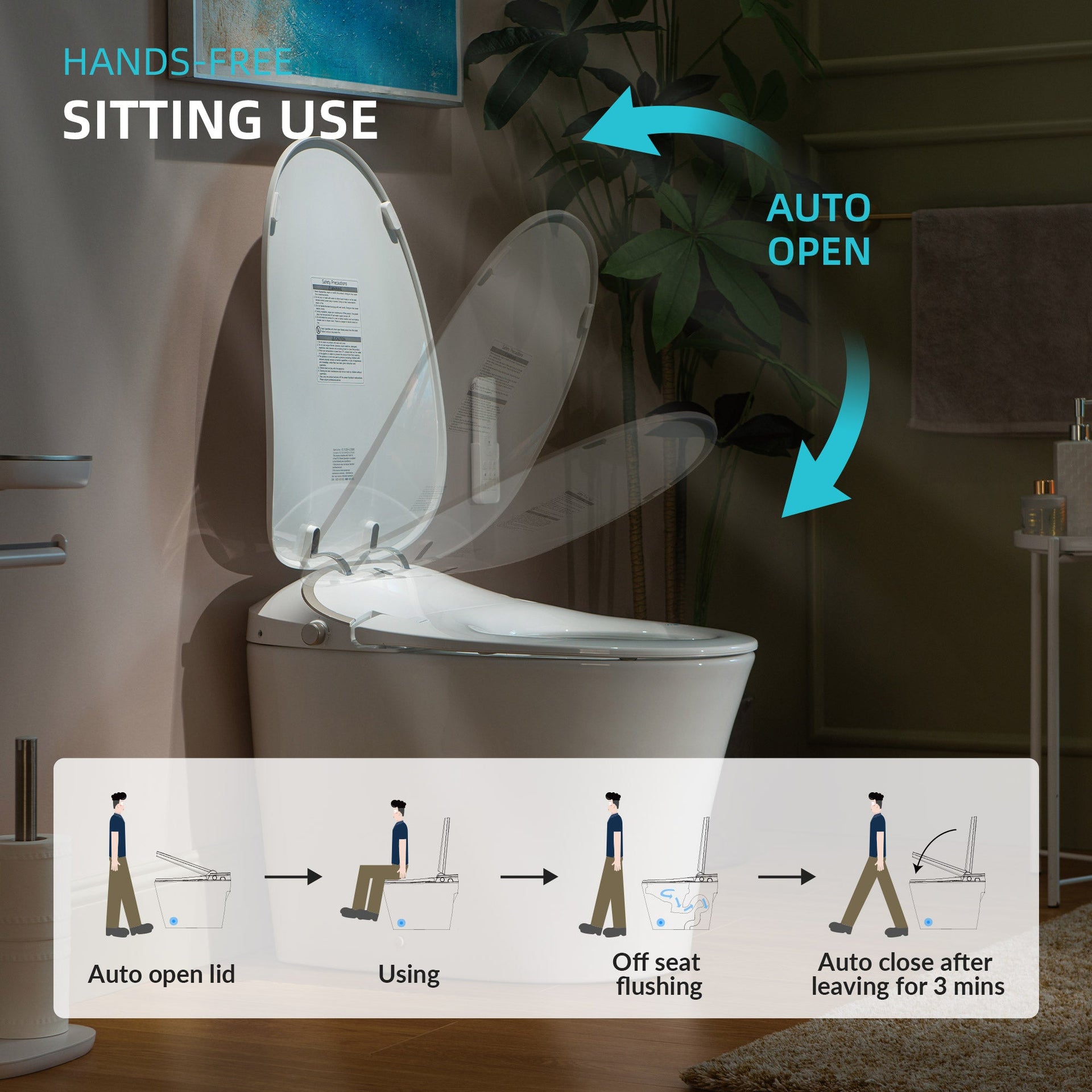 WOODBRIDGE LT610 Smart Toilet Bidet Dual Flush 1/1.6 GPF Auto Open Close Heated Seat Auto Flush New