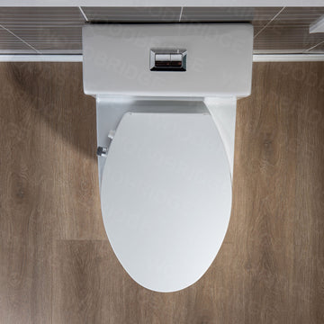 WOODBRIDGE T-0045 Toilet Modern Elongated with Soft Close Bidet Seat Dual Flush 1.1/1.6 GPF New