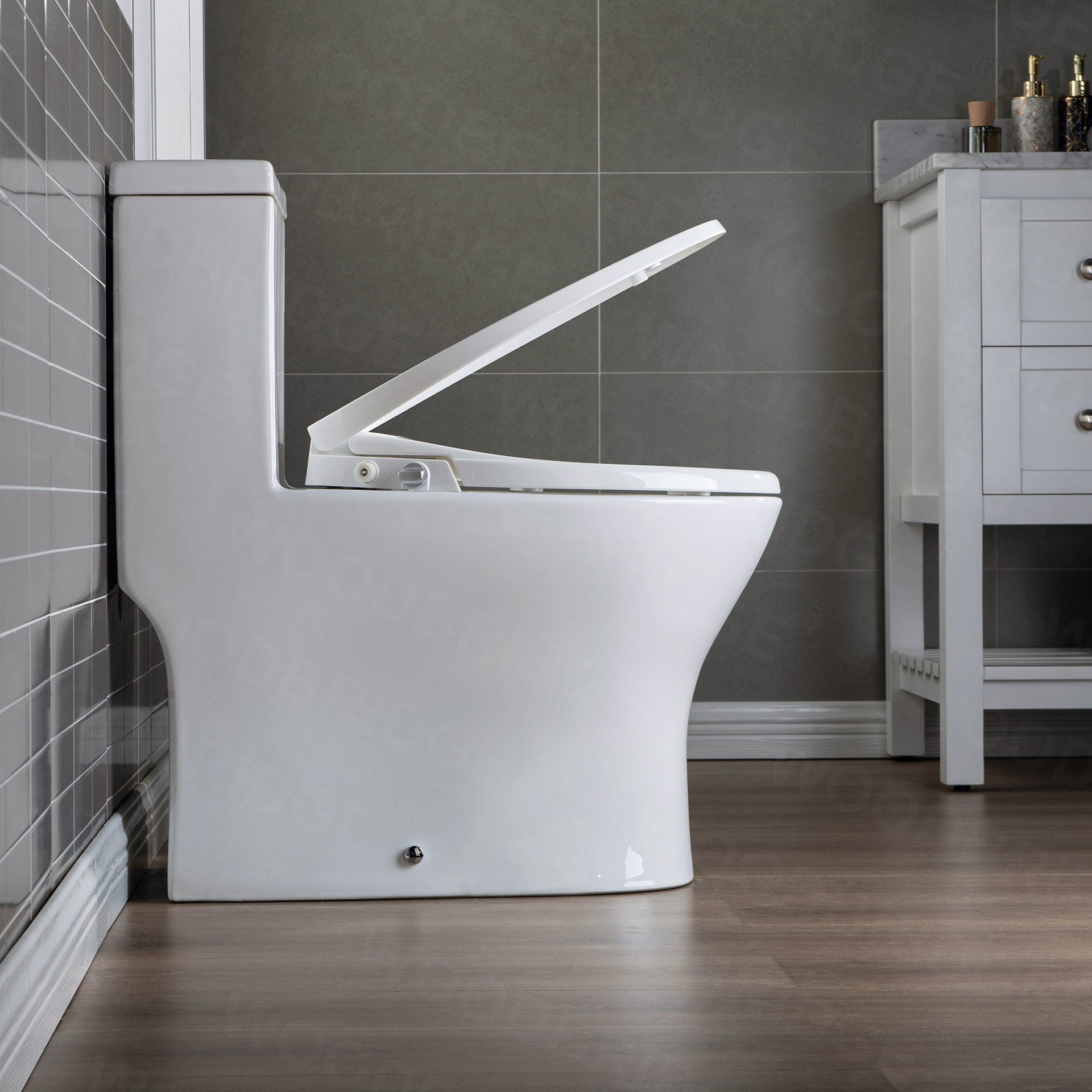 WOODBRIDGE T-0045 Toilet Modern Elongated with Soft Close Bidet Seat Dual Flush 1.1/1.6 GPF New