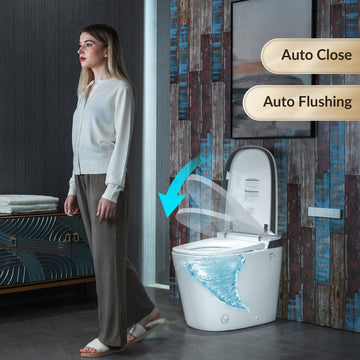 WOODBRIDGE B0931S Smart Bidet Toilet Dual Flush 1.1/1.6 GPF Auto Open Close Voice Control New