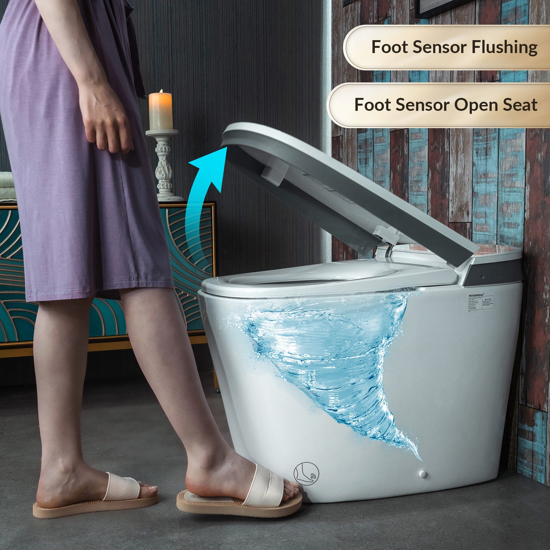 WOODBRIDGE B0931S Smart Bidet Toilet Dual Flush 1.1/1.6 GPF Auto Open Close Voice Control New