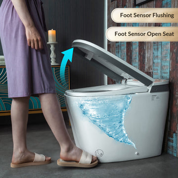 WOODBRIDGE B0931S Smart Bidet Toilet Dual Flush 1.1/1.6 GPF Auto Open Close Voice Control New
