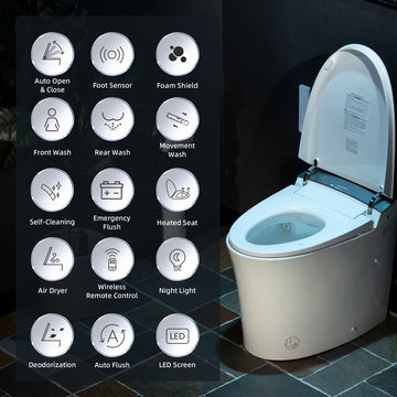 WOODBRIDGE EBT230 Bidet Toilet Smart Auto Open Close Foot Sensor Heated Seat New