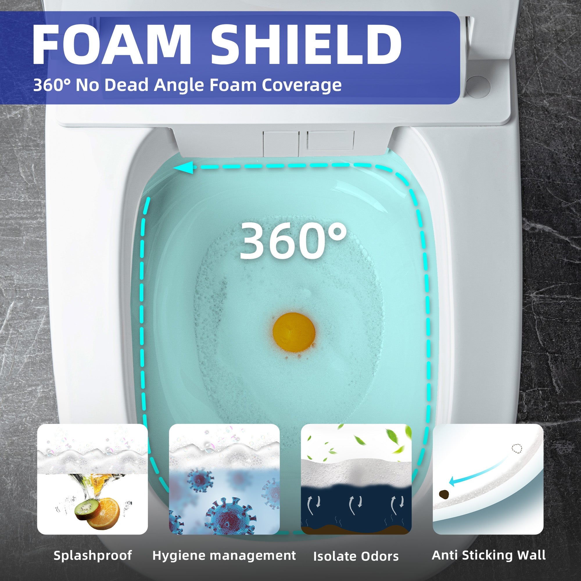 WOODBRIDGE EBT350 Smart Bidet Toilet Auto Open/Close Foot Sensor Heated Seat New