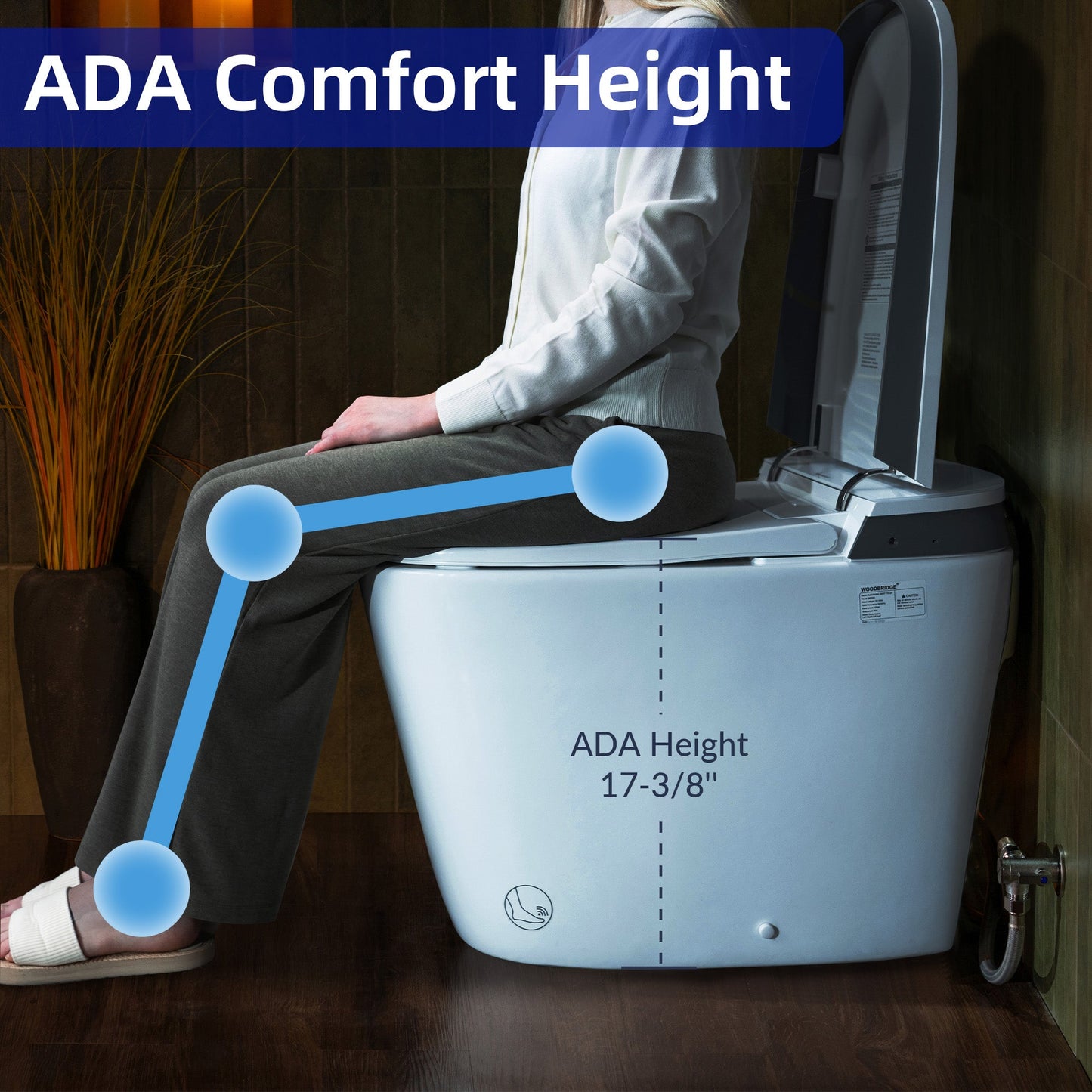 WOODBRIDGE EBT350 Smart Bidet Toilet Auto Open/Close Foot Sensor Heated Seat New