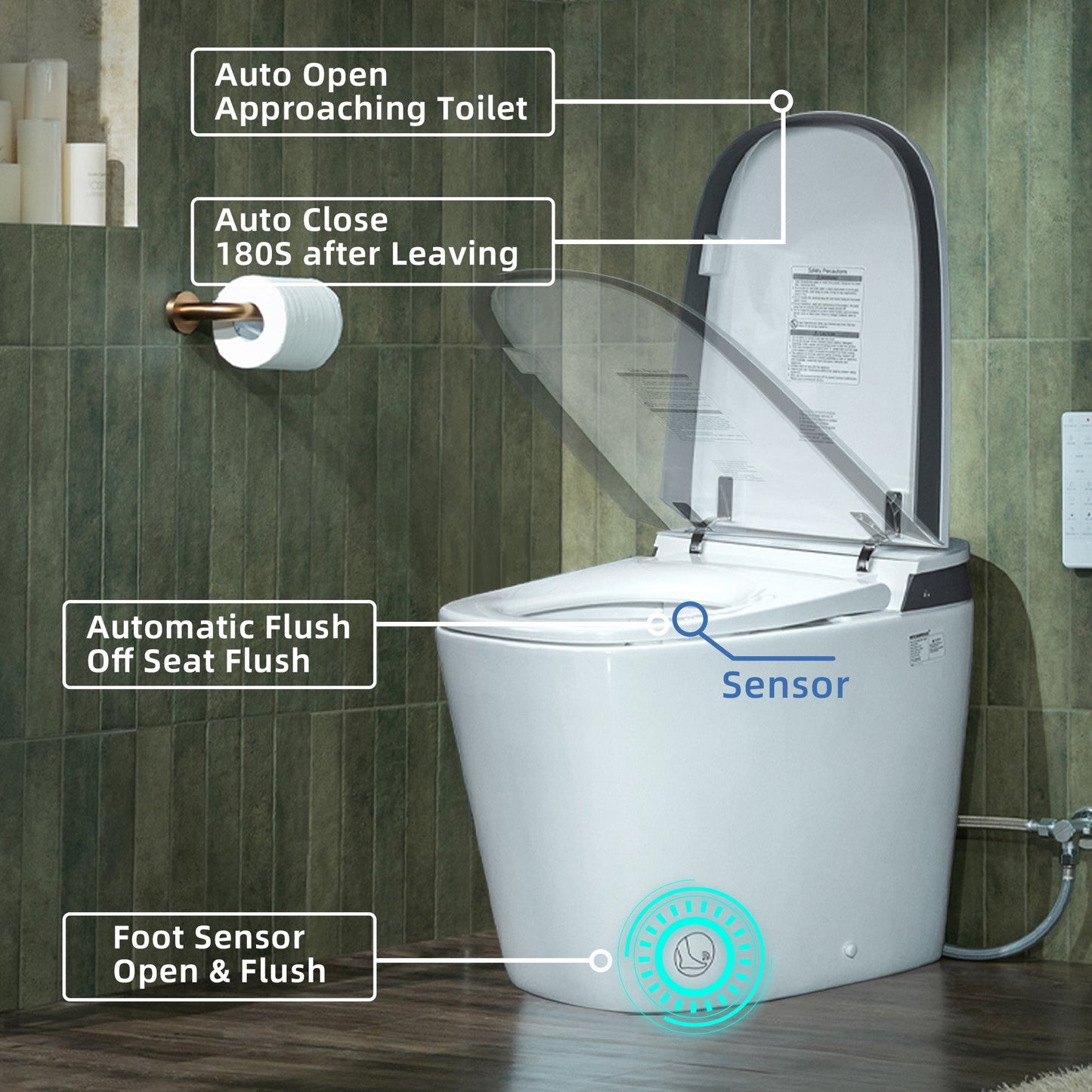 WOODBRIDGE EBT350 Smart Bidet Toilet Auto Open/Close Foot Sensor Heated Seat New