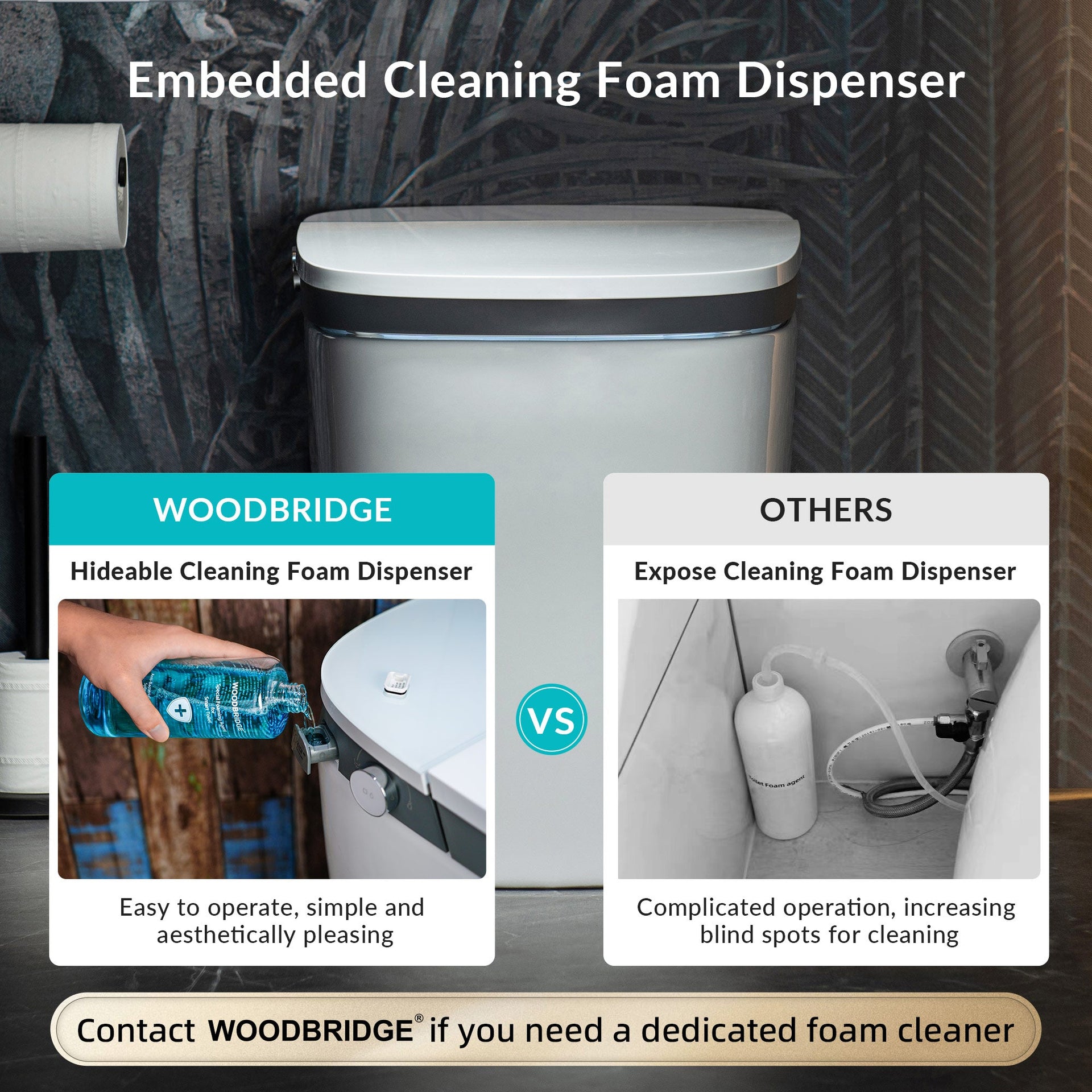 WOODBRIDGE B0931S Smart Bidet Toilet Dual Flush 1.1/1.6 GPF Auto Open Close Voice Control New