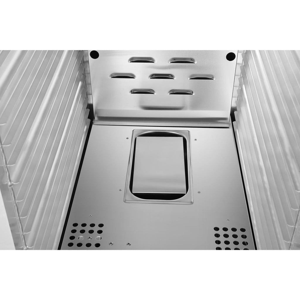 33 in. Commercial Insulated Heated Holding/Proofing  Cabinet with 36-Pan Capacity and Solid Dutch Doors in Silver