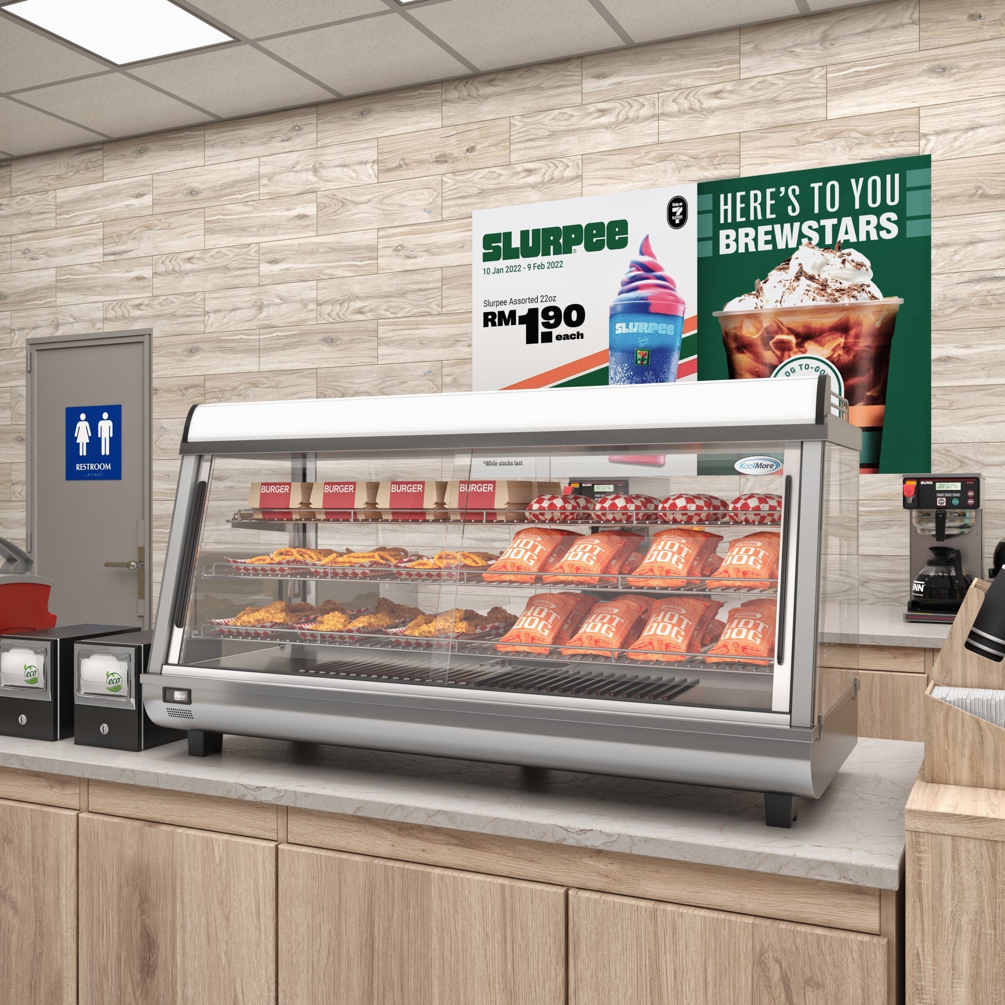 48 in. Glass Countertop Display Warmer, 6.5 cu. ft. in Stainless Steel