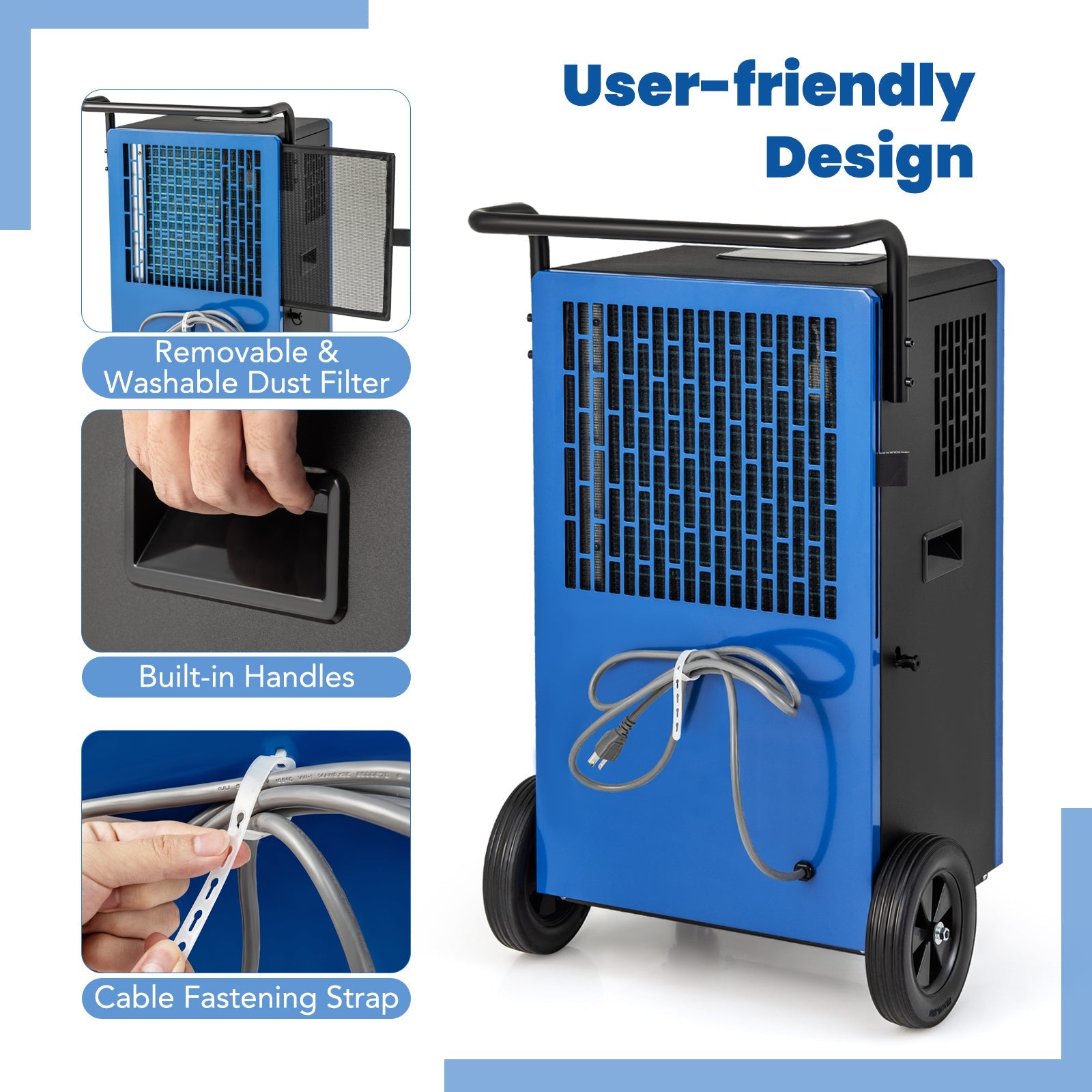 Costway 215 Pints 8000 Sq.Ft Commercial Dehumidifier 24H Timer 41258697 New