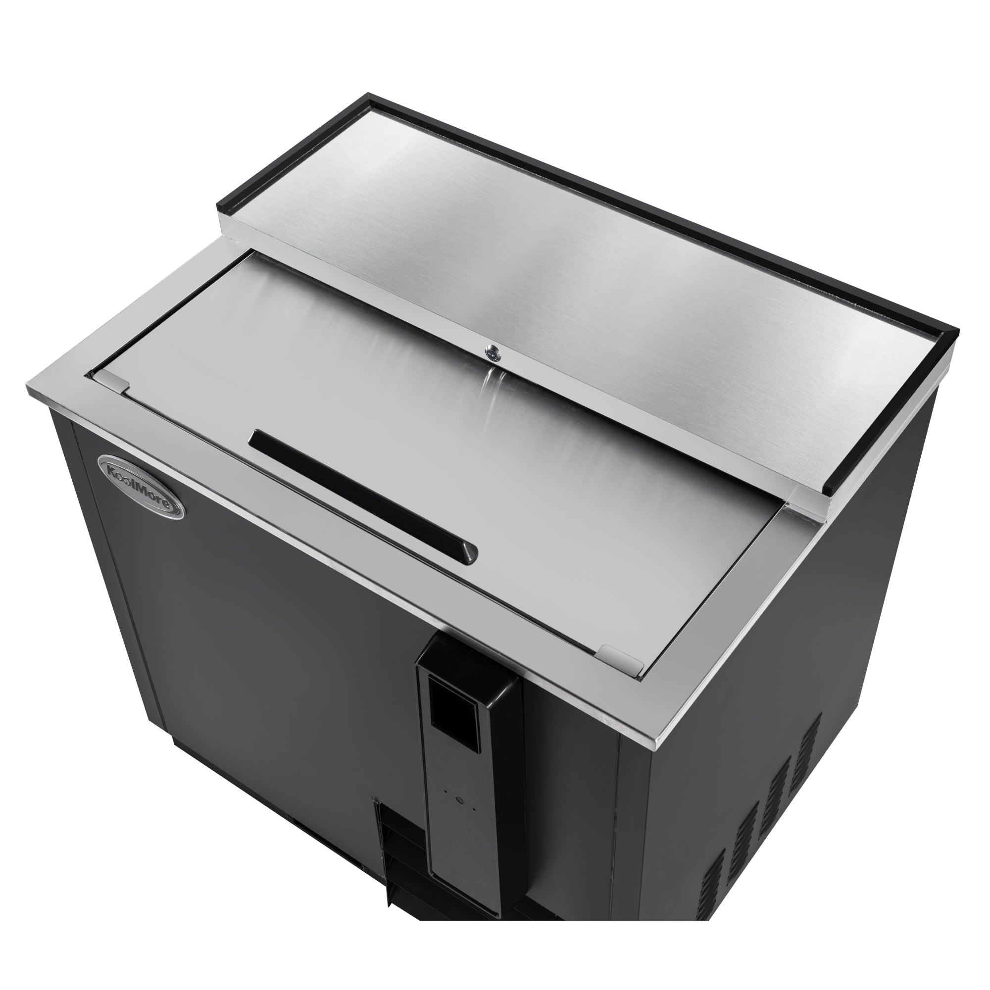 36 in. Commercial Bottle Cooler in Black with Built-In Opener, ETL Listed, 9 cu. ft.