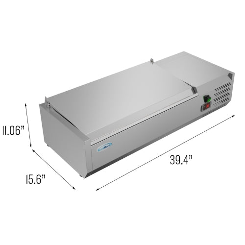 40 in. Three Pan Refrigerated Countertop Condiment Prep Station