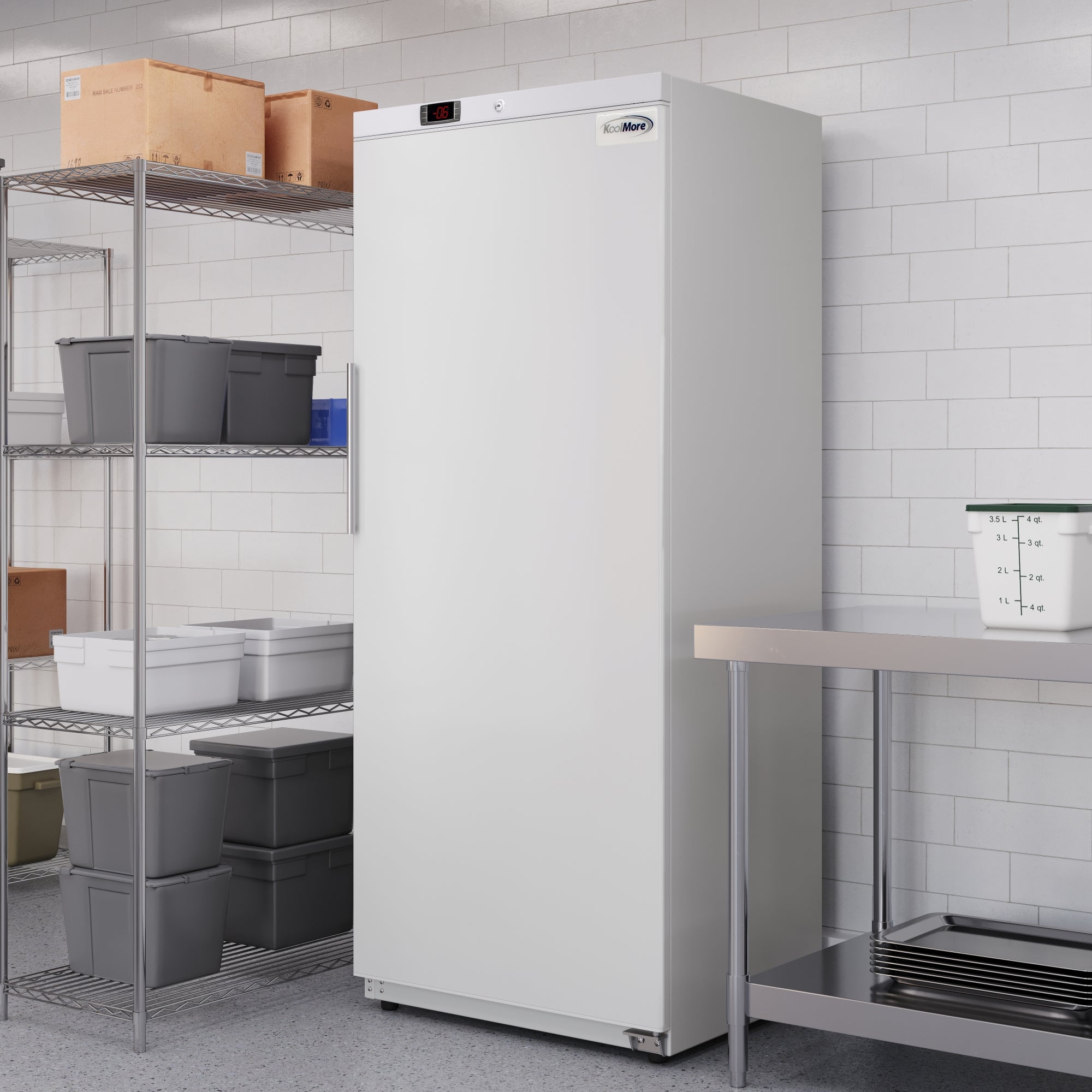 30 in. Commercial Auto-Defrost Reach-In Freezer, 21 cu. ft. in White
