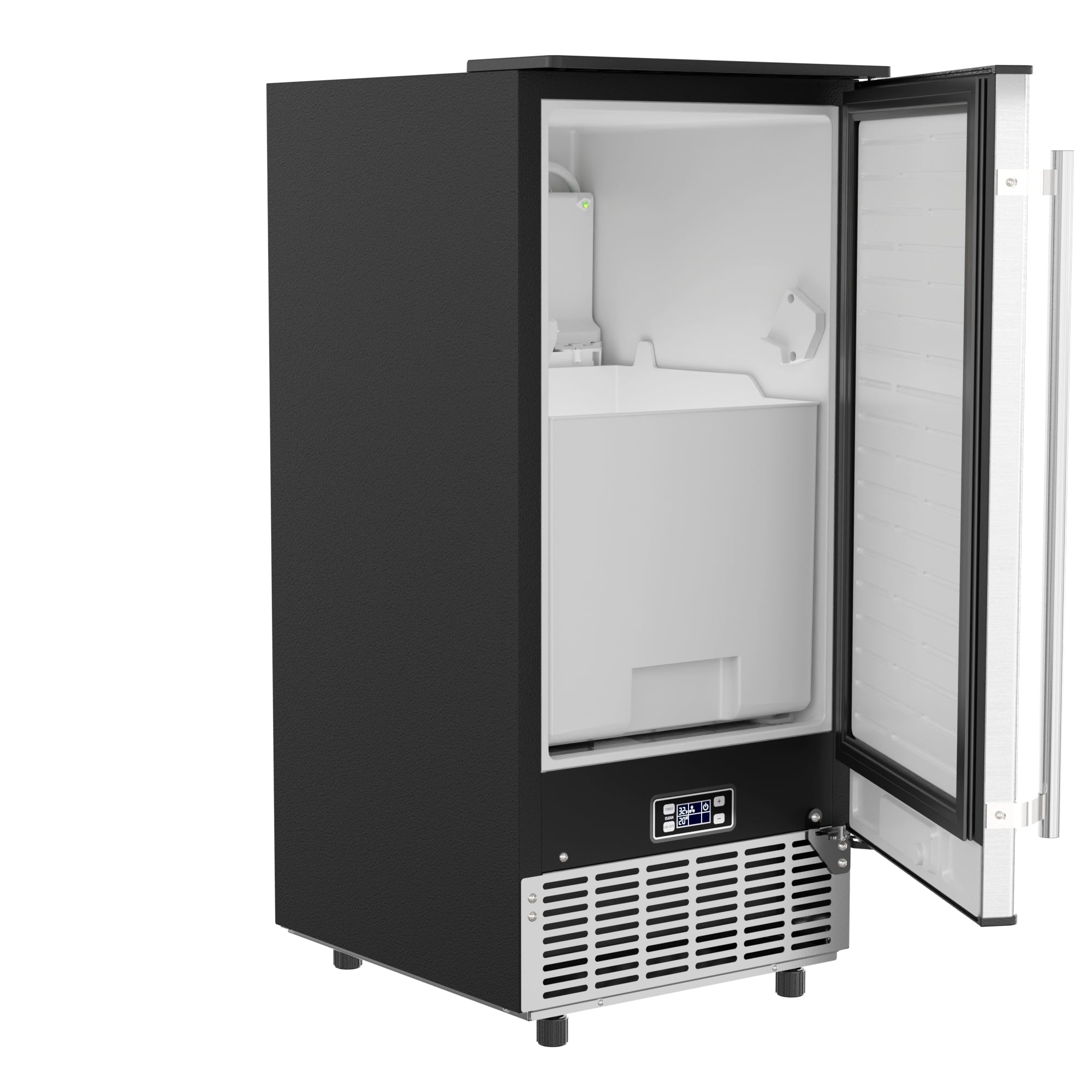 15 in. Stainless-Steel Built-In/Free-Standing Ice Maker, 75lbs/24h