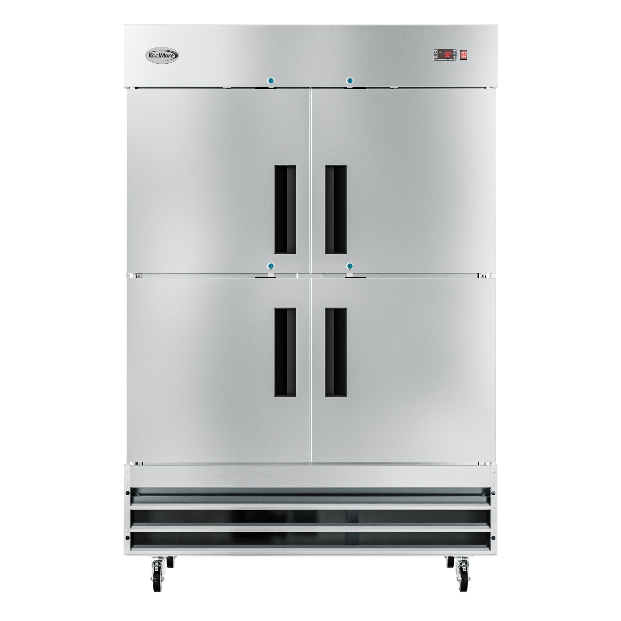 54 in. Commercial Stainless Steel Solid Half Door Reach-In Refrigerator 47 cu. ft.
